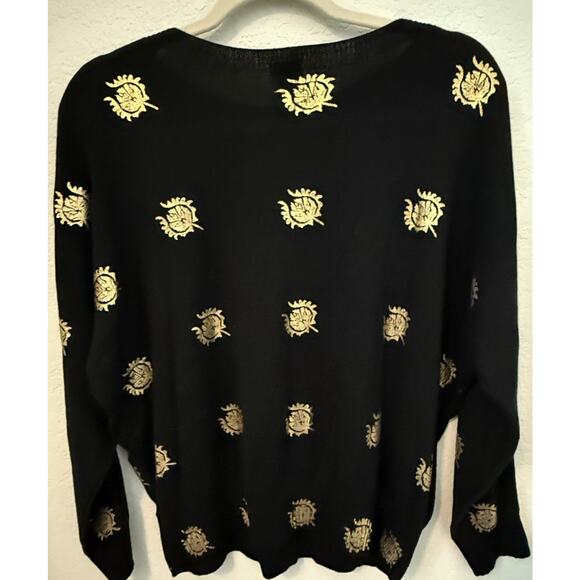 Nic and Zoe Black Sweater with Metallic Gold Womens Sweater - NWT - Size Small - Picture 3 of 7
